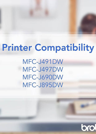 Brother High-yield Color Printer Ink Cartridges LC3013 3-Pack for Work Smart Series - Professional Grade Ink for MFC-J491DW, J497DW, J690DW, J895DW - Up to 400 Pages per Cartridge