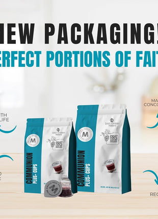 Travel Pack - Pre-Filled Communion Plus Cup - Bag of 50 with Wafer and 100% Concord Grape Juice