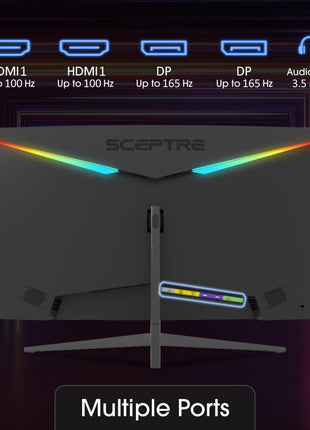 Sceptre 34-Inch Curved Ultrawide WQHD Monitor (3440 ? 1440), R1500, up to 180Hz/165Hz, DisplayPort x2, 99% sRGB, 1ms, Built-in Speakers, Machine Black, 2025 (C345B-QUT168)