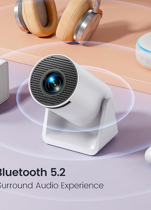 [Short Throw/Adjustable Stand]Mini projector with WiFi and Bluetooth, 2025 Upgrade Outdoor Portable Movie Projector 1080P, Auto Vertical Keystone, Home Projector for Phone/TV Stick, WiMiUS S27 (White)