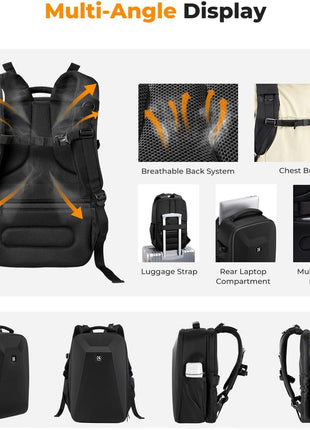 K&F Concept Camera Backpack,Hardshell Photography DSLR Camera Bag with 15-15.6 Inch Laptop Compartment Waterproof Hard Shell Camera Case Compatible for Canon/Nikon/Sony/DJI Mavic Drone