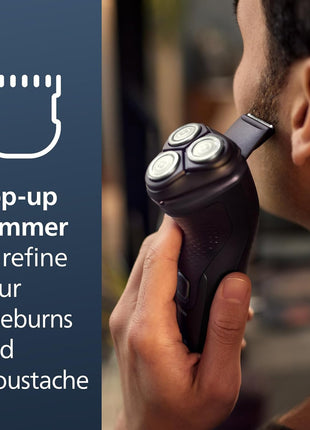 Philips Norelco 2400 Series Electric Shaver, Deep Black | 27 Self Sharpening ComfortCut Blades, 4D Flex Heads, Wet or Dry Use, 2-Year Blade Life, Pop-up Trimmer, X3001/90