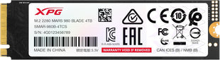 XPG 1TB Mars 980 Blade PCIe 5.0 NVMe M.2 2280 Internal Solid State Drive – Up to 14,000 MB/s Read, PCIe Gen5 x4 SSD (SMAR-980B-1TCS)