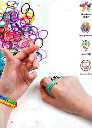 15000+ Rubber Loom Bands, Mega Rubber Bands Bracelet Kit,Loom Bracelet Making Kit with 3 Layer Container,30 Colors,380 Beads,30 Charms,Clips, Hooks Tools for DIY Art Holiday Gift