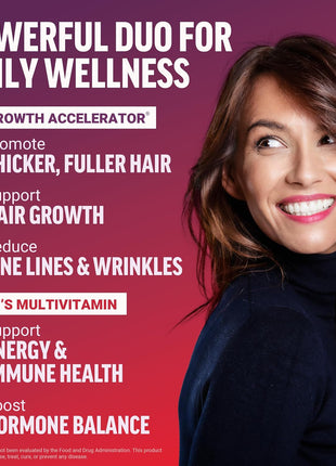 Force Factor Hair Growth Accelerator Capsules, Lustriva & Biotin + Women's Multivitamin, Multivitamin for Women