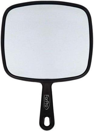 ForPro Extra Large Hand Mirror with Handle, 9Wx12L in, Black | Extra Large Multi-Purpose Handheld Mirror with Distortion-Free Reflection