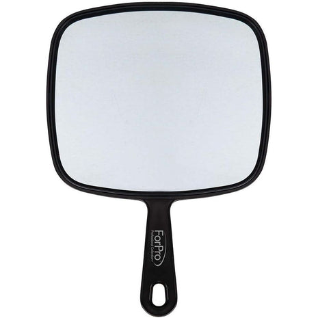 ForPro Extra Large Hand Mirror with Handle, 9Wx12L in, Black | Extra Large Multi-Purpose Handheld Mirror with Distortion-Free Reflection