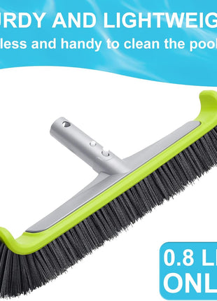 Sepetrel 17.5 inch Pool Brush Head for Cleaning Walls,Heavy Duty Inground/Above Ground Swimming Pool Scrub Brushes with Premium Strong Bristle & Reinforced Aluminium Back