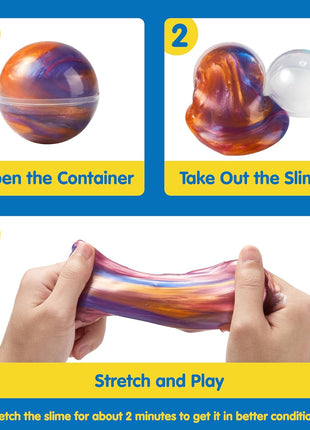 JOYIN Slime Party Favors, 36 Pack Galaxy Slime Ball- Stretchy, Non-Sticky, Mess-Free, Stress Relief, and Safe - Toys for Girls and Boys - Easter, Classroom Reward, Party Supplies, Valentines