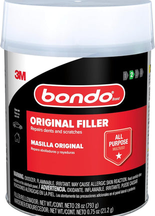 Bondo Body Filler, Original Formula for Fast, Easy Repair & Restoration for your Vehicle, 00262, Filler 1.57 lb and Hardener 0.75 oz, 1 Can