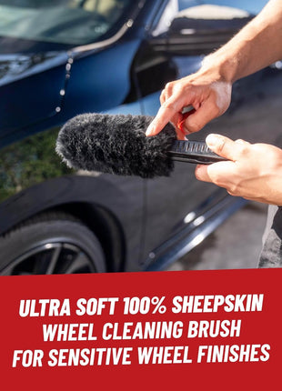 Chemical Guys Gerbil Wheel and Rim Cleaning Brush - Soft Natural Bristle Detailing Tool for Tires, Exhausts & Delicate Surfaces - Wheel Cleaner Brush to Safely Clean Brake Dust, Grime and Dirt, 1 Pack
