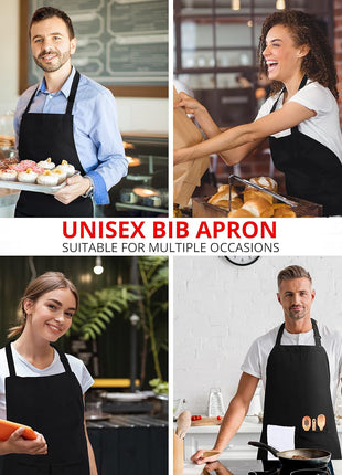 Utopia Kitchen 2 Pack Bib Apron, Adjustable with 2 Pockets, Water and Oil Resistant, Cooking Kitchen Chef Apron for Women Men
