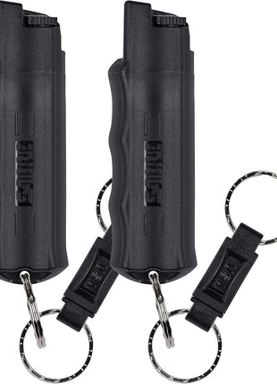 SABRE 3-in-1 Defense Spray – Pepper Spray, Tear Gas & UV Dye, Quick Release Keychain for Easy Carry, Finger Grip for Aim, 3X Longer Spray Time (Up to 10 Seconds), Max Police Strength, 0.54 fl oz