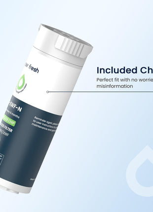 GLACIER FRESH Water Filter Compatible with XWFE (Built-in CHIP), Replacement for GE XWFE, XWF Refrigerator Water Filter NSF/ANSI 42 Certification Pack of 1