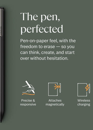 reMarkable Paper Pro with Marker Plus and Basalt Book Folio | 11.8" paper tablet with color display and reading light, e ink digital notebook for better thinking, writing, and reading