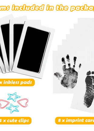 4-Pack Baby Inkless Hand and Footprint Kit Paw Nose Print Kit for Dogs Cats Pets Clean Touch Ink Pad for Baby Pets Newborn Keepsake Mess-Free Ink Pad