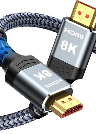 Highwings 8K@60 HDMI Cable 10FT/3M, 48Gbps 2.1 High Speed HDMI Braided Nylon 4K120 144Hz RTX 3090 eARC HDR10 4:4:4 HDCP 2.2&2.3 Compatible for PS5, PS4, UHD TV and PC