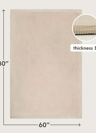 Hakuna Matte CloudSoft Mat for Floor 60" x 80" Beige | Coral Velvet high-density foam Rug – Non-Slip, Water-Resistant