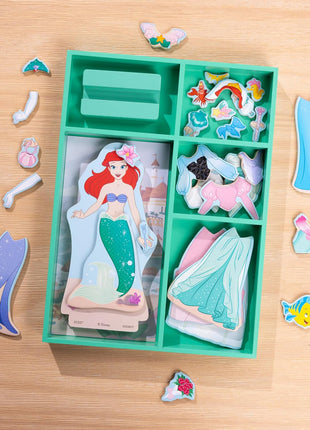 Melissa & Doug Disney Princess Ariel Magnetic Dress-Up Wooden Doll Pretend Play Set (30+ Pieces)