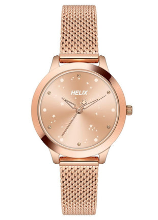 Helix Women Rose Gold Round Dial Analog Watch - TW022HL35