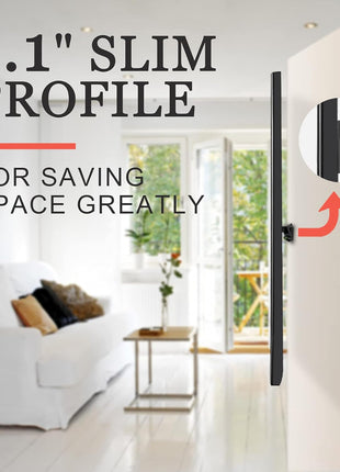 No Stud TV Wall Mount, Drywall Studless TV Hanger No Damage, No Drill, Non Screws, Dry Wall Flat Screen TVs Easy Install Bar Bracket fits VESA 12-55 inch TVs up to 99 lbs, Include Hardware Levels