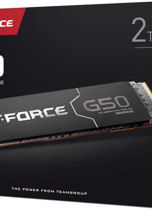 TEAMGROUP T-Force G50 2TB SLC Caching 3D TLC NAND NVMe InnoGrit PCIe Gen4x4 M.2 2280 Gaming SSD with Ultra-Thin Graphene Heat Spreader Works with PS5 Read/Write 5000/4500 MB/s TM8FFE002T0C129
