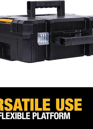 DEWALT TSTAK II Tool Box, Flat Top Tool Storage Case, Organizer Box Holds Up To 66 lbs, Flexible Platforms for Stacking, 13 Inch (DWST17807)