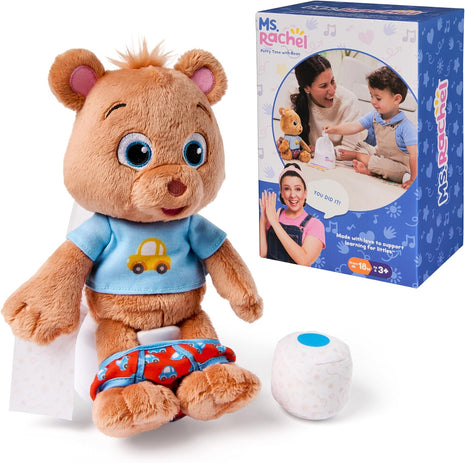 Ms. Rachel Potty Time with Bean, Interactive Plush Animal & Toilet | Plush Bear With Potty Accessories, Makes Training Fun & Easy, Toddler Toys For Girls And Boys Ages 18 Months To 3+