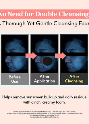 S.NATURE Mild Cleanser Duo For Faicial Cleansing: Aqua Rice Cleansing Oil 200ml + Aqua Rice Foam Cleanser 160ml