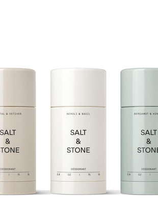 Salt & Stone Aluminum Free Deodorant | Extra Strength 48 Hour Protection for Women & Men | Made with Seaweed Extracts, Niacinamide & Prebiotics | Santal & Vetiver