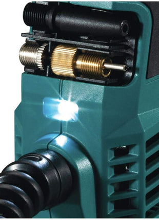 Makita DMP180ZX 18V LXT® Lithium-Ion Cordless Inflator, Battery Powered, Tool Only(battery and charger not included);Presta valve adapter;Sports ball needle;Tapered adapter, Teal