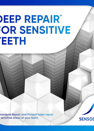 Sensodyne Repair and Protect Whitening Toothpaste, Toothpaste for Sensitive Teeth and Cavity Prevention, 3.4 oz (Pack of 2)