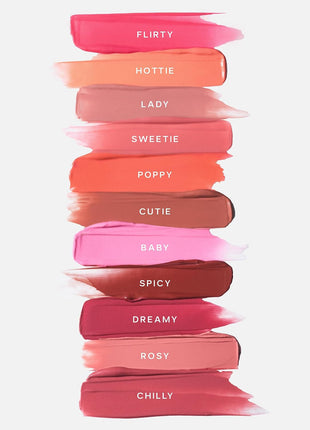 Saie Dewy Glow Duo - Dew Liquid Blush - (.40 oz, Lady), Glossybounce Lip Gloss-Oil Hybrid (.17 oz, Bubble) - Hydrating, Vegan Makeup for Radiant Cheeks & Lips