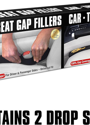 Drop Stop - The Original Patented Car Seat Gap Filler (AS SEEN ON Shark Tank) - Set of 2 and Slide Free Pad and Light