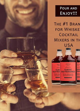 Cocktail Crate Old Fashioned Drink Mixer | Makes 51 Cocktails | Award-Winning Craft Mixer for Classic Old Fashioned - Premium Syrup Handcrafted with Aromatic Bitters & Demerara Sugar | 12.7oz - 3 pack