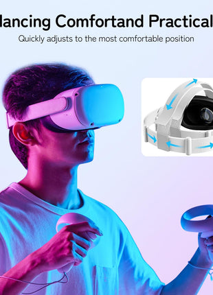 Original Replacement Head Strap for Meta Oculus Quest 2, Enhanced Comfort and Gaming Immersion VR Accessories Compatible with Oculus/Meta Quest 2 Elite Strap