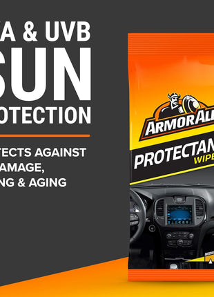 Armor All Car Protectant Wipes, Interior Car Wipes with UV Protection Against Cracking and Fading, 60 Wipes