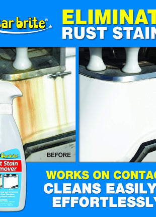 STAR BRITE Rust & Corrosion Stain Remover - Fast-Acting Spray for Fiberglass, Vinyl, Fabric, Metal & Painted Surfaces - Also Removes Sprinkler Stains 22 OZ (089222P)