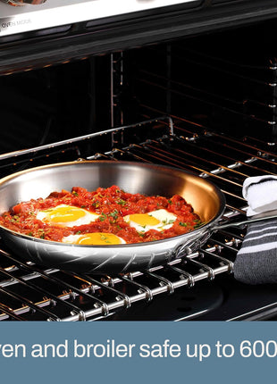All-Clad D3® Stainless Steel 12 inch Frying Pan With Lid- Made in the USA- The Original Bonded Professional Cookware- Oven Safe & Induction Compatible