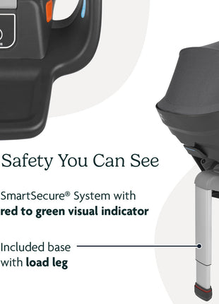 UPPAbaby Mesa Max Infant Car Seat/Base with Load Leg and Robust Infant Insert Included/Innovative Safety Features + Simple Installation/Direct Stroller Attachment/Greyson (Charcoal MÃ©lange)