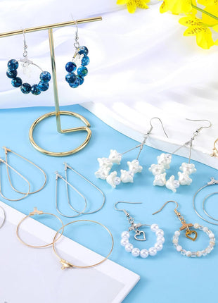 OIIKI 700pcs Hypoallergenic Earring Making Kit, Gold/Silver Plated Earring Hooks, Earring Beading Hoop, Clear Rubber Earring Backs, Jump Rings for DIY Jewelry Making, Earring Making Supplies