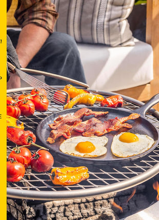 Lodge Round Seasoned Cast Iron Griddle 10.5 Inches - Round-Shaped, Pre-Seasoned Iron Griddle Pan - Non-Toxic, PFAS-Free Cookware - Compatible with Stovetop, Oven, Grill, or Campfire