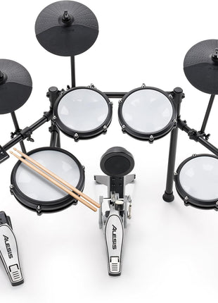 Alesis Nitro Max Electric Drum Set | 10" Dual-Zone Snare, 8" Toms, 10 "Cymbals, Quiet Mesh Heads, Bluetooth, 440+ BFD Sounds, USB MIDI, Drumeo, for Beginners