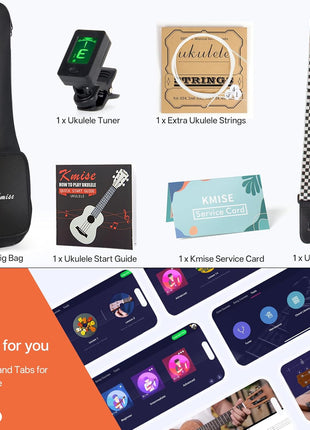 Kmise Professional Ukulele for Adult Beginner, Free Online Lesson 21 inch Soprano Mahogany Ukelele with Kids Ukele Bundle Starter Kit Gig Bag Case, Strap, Tuner, Nylon Strings, Book, Uke Gift Choice