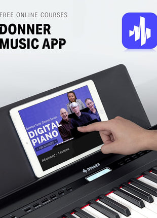 Donner DEP 20 Beginner Digital Piano 88 Key Full Size Weighted Keyboard, Portable Electric Piano with Sustain Pedal, Power Supply