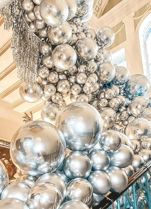 PartyWoo Silver Balloons 50pcs Latex Helium Balloons 12 Inch | Birthday Wedding Anniversary Graduation Bachelorette Engagement Bridal Shower Party Decorations Silver-G102