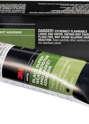 3M Black Super Weatherstrip and Gasket Adhesive, 08008, 5 fl oz, 1 Per Pack