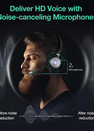 Yealink WH62 Mono UC Wireless Noise Canceling Headset - Connects and Works with USB Enabled Deskphones, Computers and Softphones.
