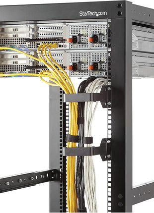 StarTech 1.5U Multi-Directional Vertical 2.4 x 3.9in (6 x 10cm) Server Rack Cable Management D-Ring Hook; Network Rack-Mount Cord Organizer; Cable Manager for 19 inch and 10 inch Cabinets