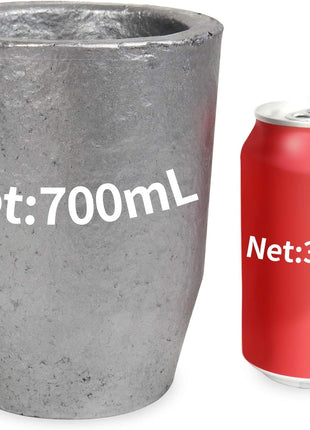 CANALHOUT 6Kg Graphite Crucible w/Pouring Spout for Melting Metal | Silicon Carbide Crucible, 1800°C(3272°F) High Temp, Melting Casting Refining Aluminum Gold Silver Brass Copper